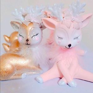 Custom pink reindeer and gold reindeer set